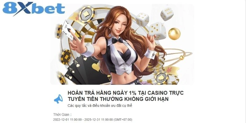 Tìm hiểu lý do hoàn trả casino 8xbet được ưa chuộng